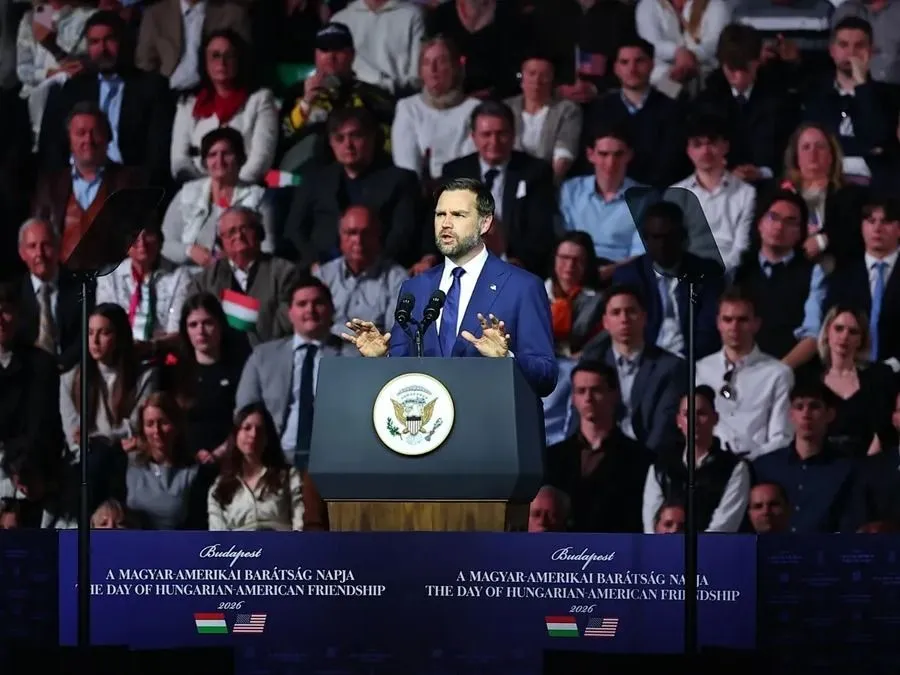 J. D. Vance amerikai alelnök a Magyar-Amerikai Barátság Napja címmel meghirdetett nagygyűlésen 