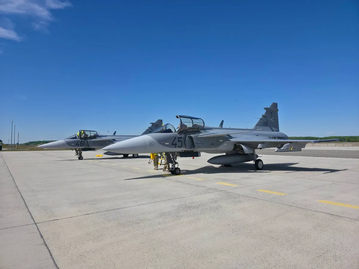 Az új Gripen vadászgépek a kecskeméti repülőbázison
