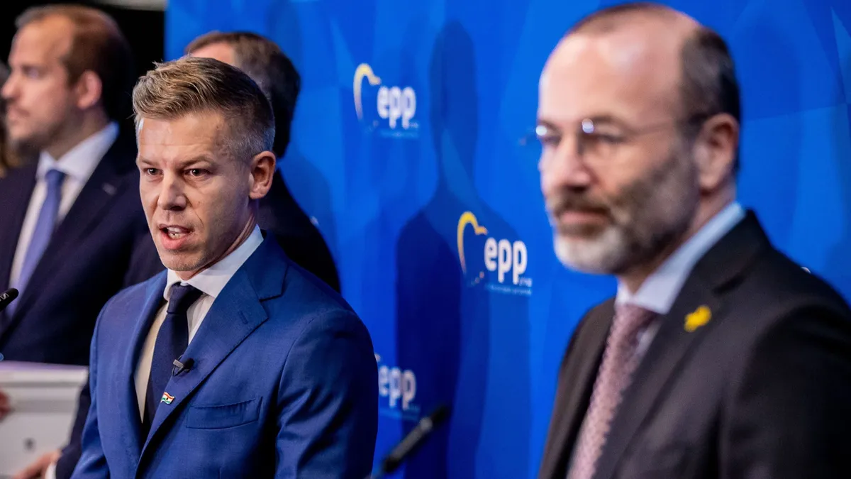 20241008-09 Strasbourg
A Magyar uniós elnökség programja az Európai Parlamentben.
Fotó: Csudai Sándor (CSS)
MW
képen: Magyar Péter, a Tisza Párt elnöke és EP-képviselője, Manfred Weber, az Európai Néppárt (EPP) elnöke
tiszás