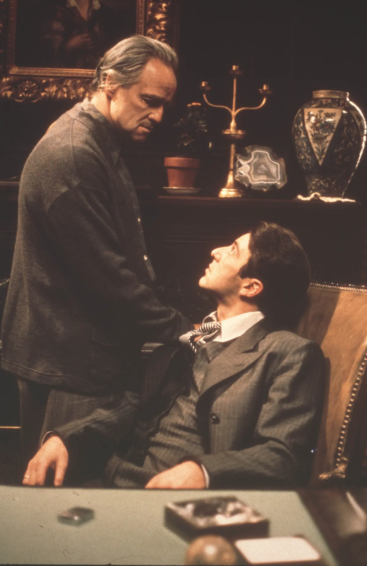 Marlon Brando és Al Pacino A keresztapa című filmben.