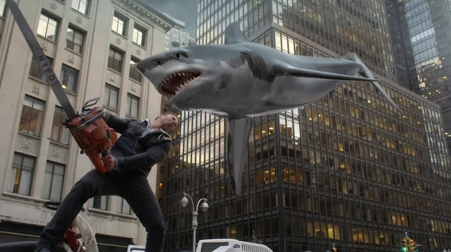 SHARKNADO 2: THE SECOND ONE -- Pictured: Ian Ziering as Fin Shepard -- (Photo by: Syfy)