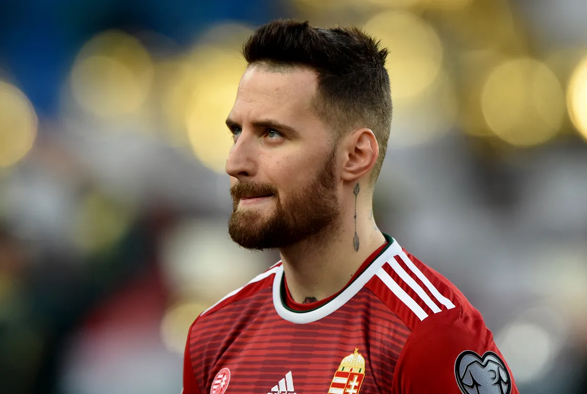 Hungary's defender Tamás Kadar is pictured prior to the UEFA Euro 2020 football 1st round Groupe E qualification match between Hungary and Croatia on March 24, 2019 in Budapest. (Photo by ATTILA KISBENEDEK / AFP)