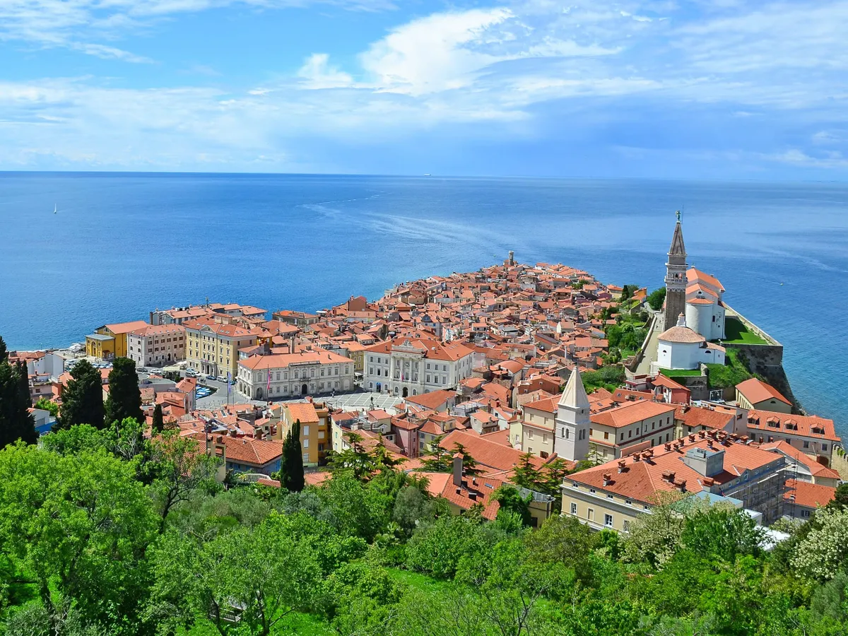 View of Piran town in Slovenia