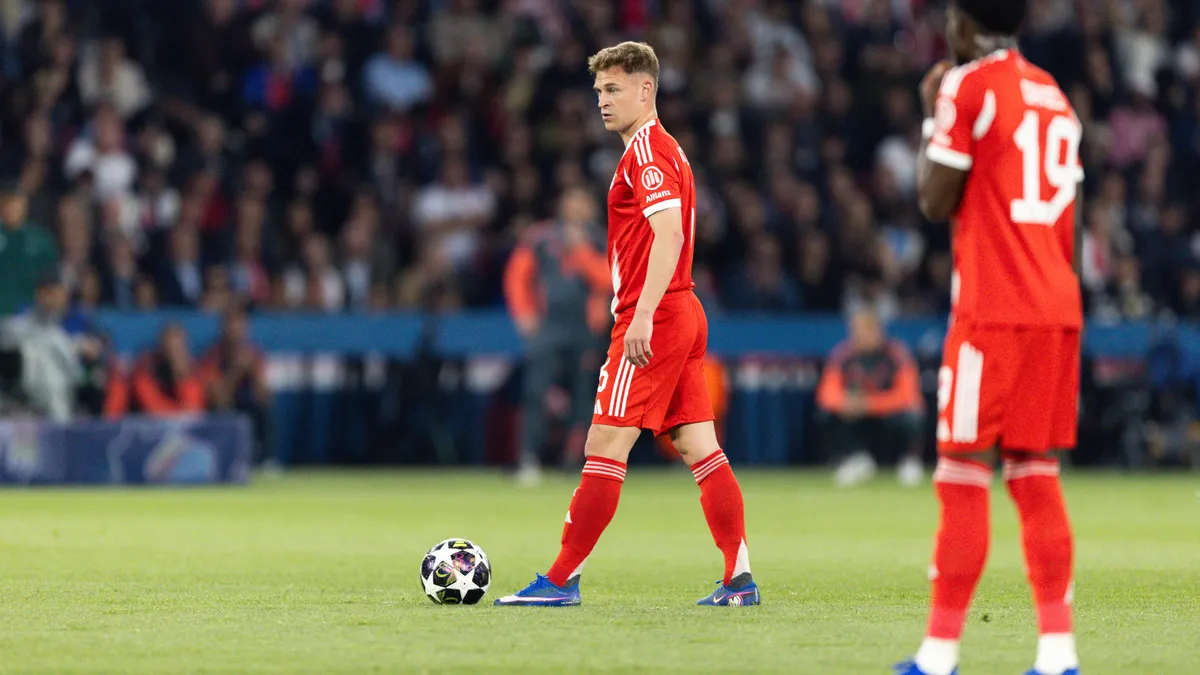 Joshua Kimmich of Bayern Munich during the UEFA Champions League semi-final first leg football match between Paris Saint-Germain and Bayern Munich at the Parc des Princes. (Photo by Ibrahim Ezzat/NurPhoto) (Photo by Ibrahim Ezzat / NurPhoto via AFP)