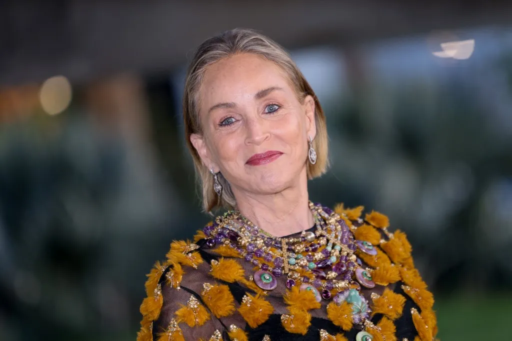 US actress Sharon Stone attends the Los Angeles County Museum of Art's (LACMA) opening gala for the David Geffen Galleries at LACMA in Los Angeles, on April 16, 2026. (Photo by Etienne LAURENT / AFP)