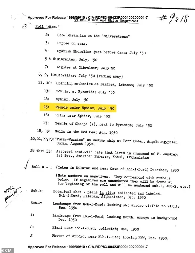 CIA-feljegyzés az 50'-es évekből