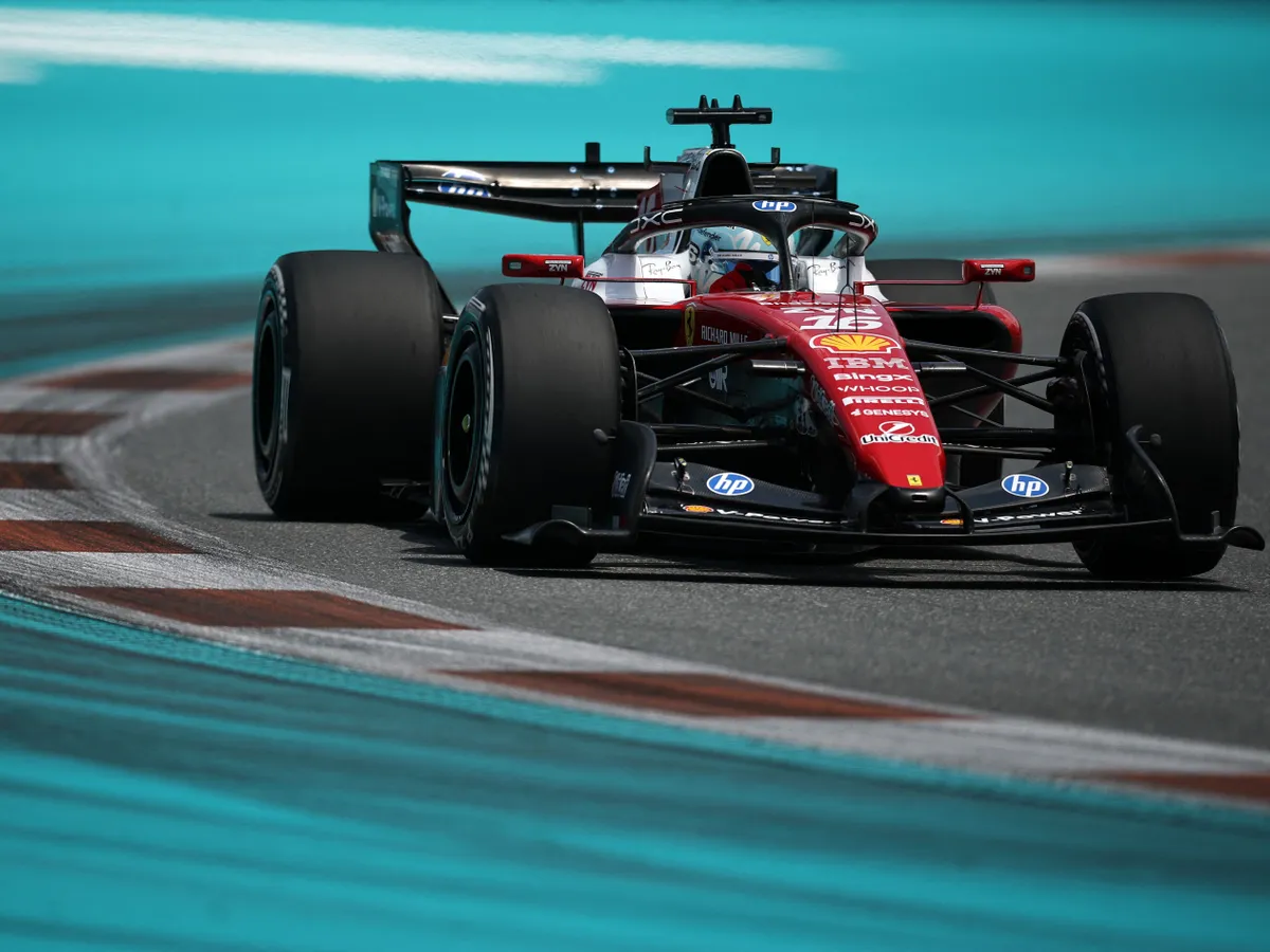MIAMI, FLORIDA - MAY 01: Charles Leclerc of Monaco driving the (16) Scuderia Ferrari SF-26 on track during practice ahead of the F1 Grand Prix of Miami at Miami International Autodrome on May 01, 2026 in Miami, Florida. Chris Graythen/Getty Images/AFP (Photo by Chris Graythen / GETTY IMAGES NORTH AMERICA / Getty Images via AFP)
