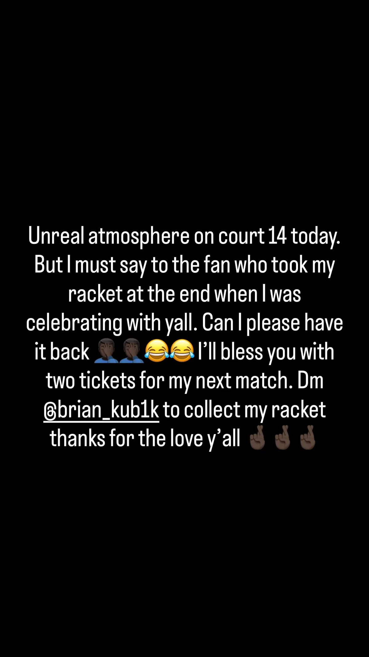 Az Instagramon üzent IFrances Tiafoe 