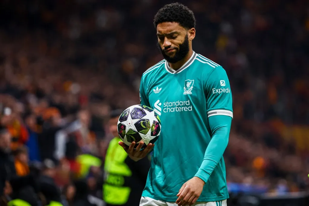 Joe Gomez of Liverpool FC walks to take a throw-in during the match. Galatasaray SK and Liverpool FC faced each other at UEFA Champions League 2025/26 League Round of 16 - 1st leg. The match took place in Ali Sami Yen Rams Park Stadium on March 10th, 2026. (Photo by Burak Basturk / Middle East Images via AFP)