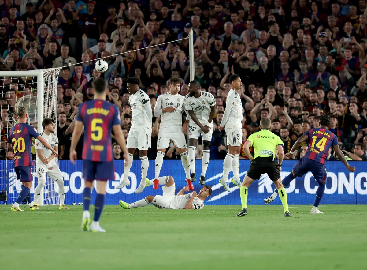 Rashford remekbe szabott góljával szerzett vezetést a Barcelona Fotó: LLUIS GENE / AFP