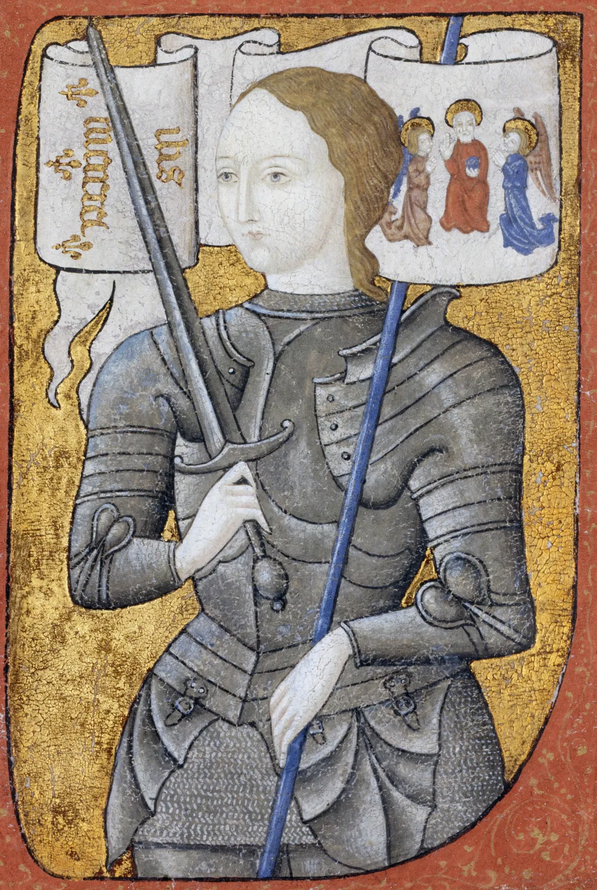 Jeanne d'Arc egy miniatúrán 1485-ből