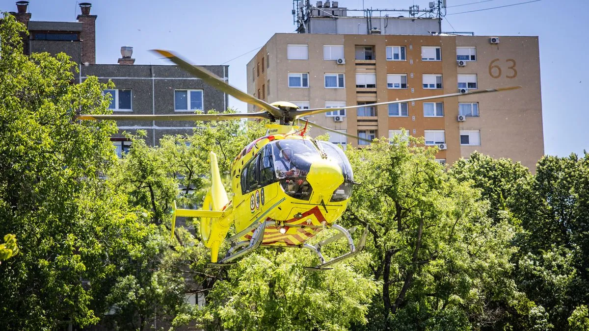 Mentőhelikopter érkezett a gázolás helyszínére