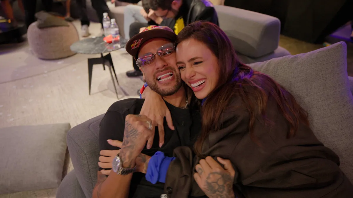 Neymar Jr. has been named in Brazils squad for the 2026 FIFA World Cup, marking the fourth World Cup selection of his career after previous appearances in 2014, 2018 and 2022. The latest episode of his YouTube series captures the emotional hours surrounding Carlo Ancelottis squad announcement, following Neymar Jr. from Santos FC matchday preparations through to the moment he learns he will return to footballs biggest stage with Brazil. // Neymar Jr. and his wife, Bruna Biancardi, react during Brazils 2026 FIFA World Cup squad announcement at his home in Santos, Brazil on May 17, 2026. // Diego Sanches / Red Bull Content Pool (Photo by Diego Sanches / Red Bull Content Pool via AFP)