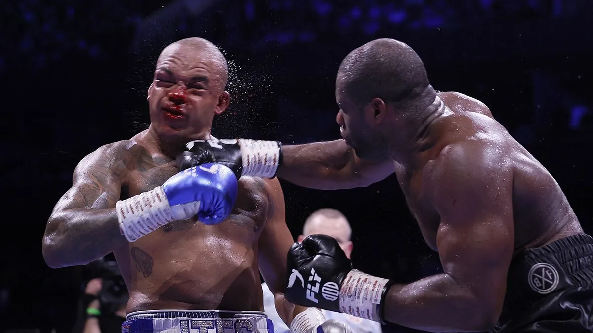 Fabio Wardley (left) and Daniel Dubois during their WBO heavyweight title bout at Co-op Live, Manchester. Picture date: Saturday May 9, 2026. (Photo by Richard Sellers/PA Images via Getty Images)