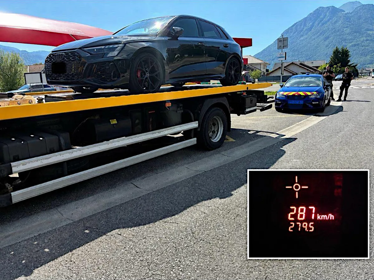 Még nem rögzítettek akkor amértékű gyorshajtást, amit az Audi RS3 sofőrje produkált.