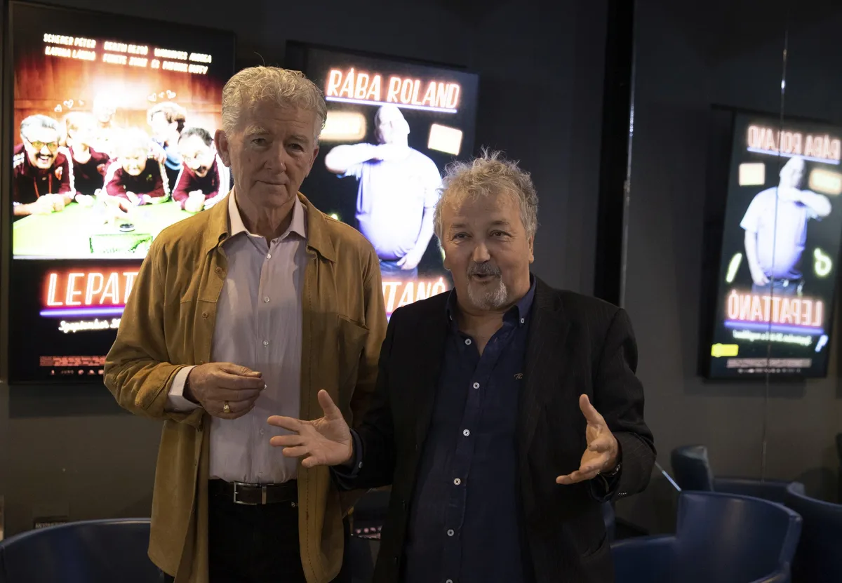 A Lepattanó című film sajtóvetítése 2024. szeptember 17-én. Patrick Duffy amerikai színész és Scherer Péter színművész