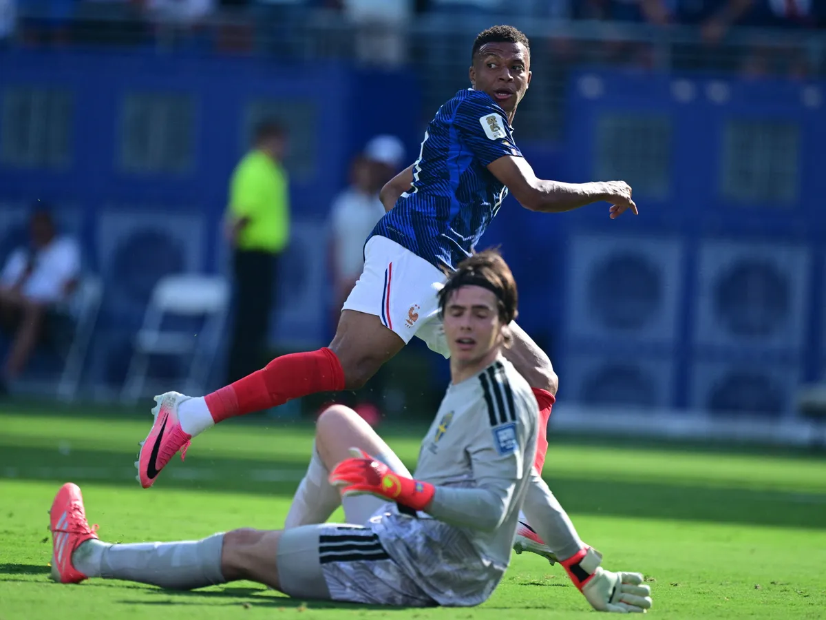 NEW JERSEY, USA - JUNE 30: Kylian Mbappe of France in action during the 2026 FIFA World Cup Round of 32 match between France and Sweden at New Jersey Stadium (MetLife Stadium) in East Rutherford, New Jersey, USA, on June 30, 2026: Abdulhamid Hosbas / Anadolu (Photo by ABDULHAMID HOSBAS / Anadolu via AFP)