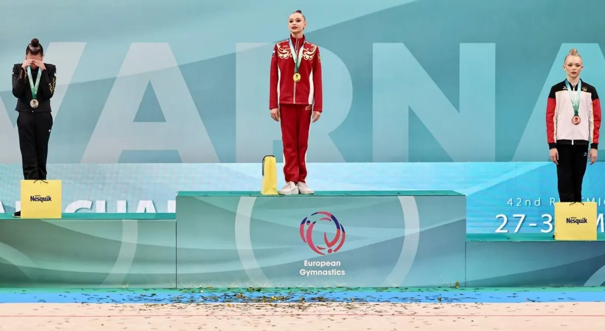 Az ukrán sportoló tiltakozott az orosz himnusz alatt