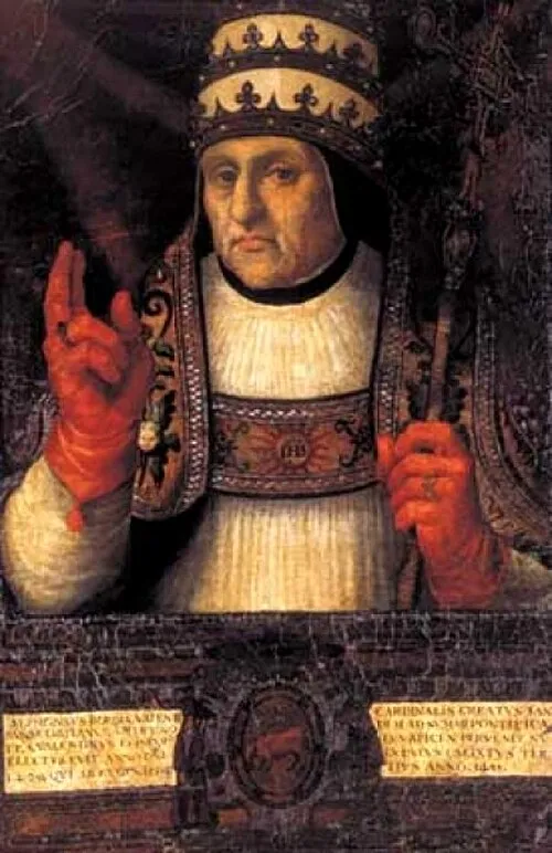 III. Kallixtusz pápa Vicente Juan Masip festményén. 1456. június 29-én III. Callixtus pápa elrendelte, hogy déli harangszóval imádkozzanak a hívek a török ellen harcoló keresztény seregekért. 