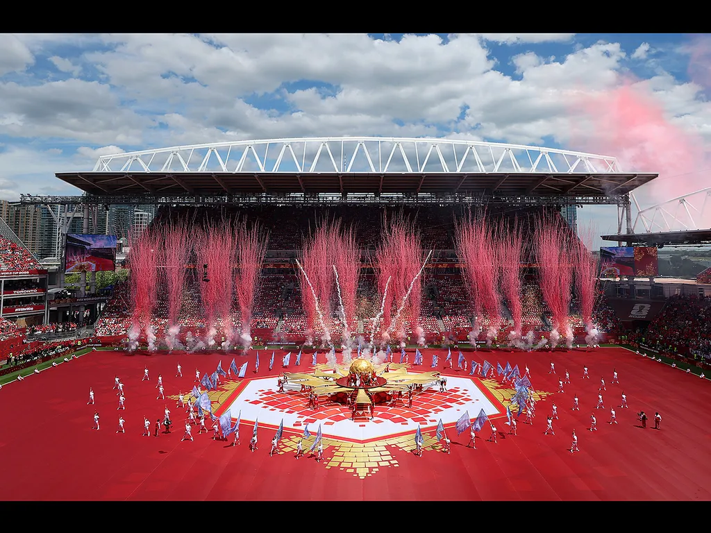 2026-os labdarúgó-világbajnokság, 2026-oslabdarúgó-világbajnokság, foci-VB, megnyitóünnepség, Mexikó, USA, Egyesült Államok, Kanada, Toronto, 2026.06.12.