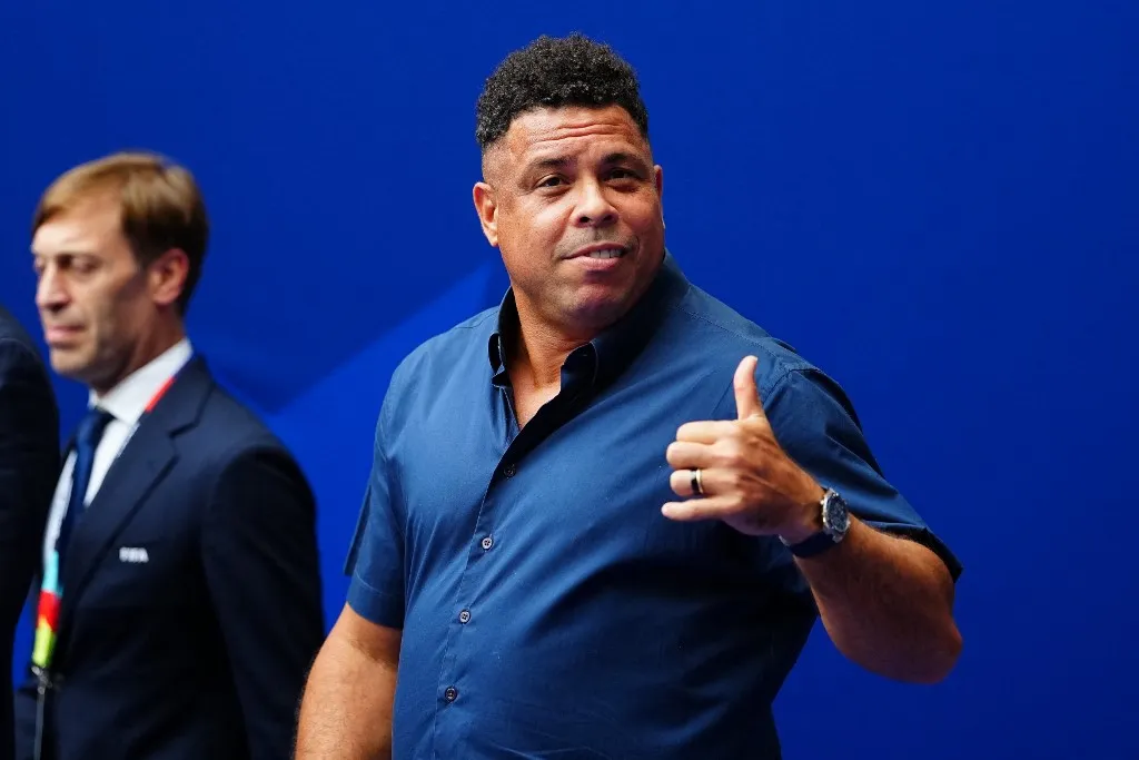 MIAMI GARDENS, FLORIDA - JULY 11: Former Brazilian football player Ronaldo Nazario is seen before the 2026 FIFA World Cup Quarter Final match between Norway and England at the Miami Stadium in Miami Gardens, Florida, United States on July 11, 2026. Evrim Aydin / Anadolu (Photo by Evrim Aydin / Anadolu via AFP)