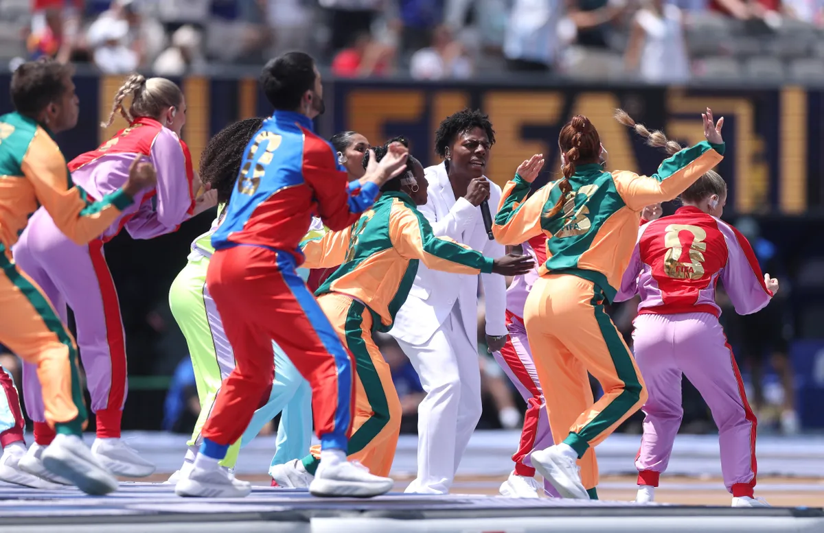 EAST RUTHERFORD, NEW JERSEY - JULY 19: IShowSpeed performs during the closing ceremony before the FIFA World Cup 2026 Final match between Spain and Argentina at New York New Jersey Stadium on July 19, 2026 in East Rutherford, New Jersey.   Lars Baron/Getty Images/AFP (Photo by Lars Baron / GETTY IMAGES NORTH AMERICA / Getty Images via AFP)