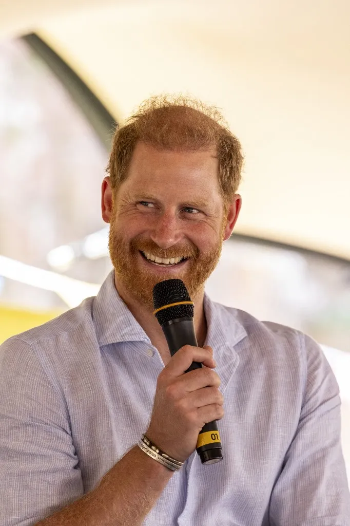Britain's Prince Harry, Duke of Sussex, speaks as he attends 'Scotty's Summer Festival' at Maxstoke Castle near Birmingham, central England on July 11, 2026. (Photo by Heathcliff O'MALLEY / POOL / AFP)
