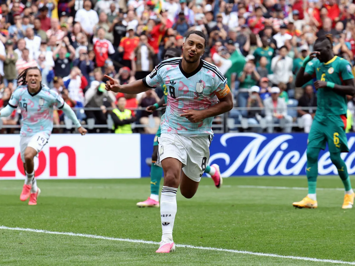 Belgium's Youri Tielemans scores from penalty during a soccer game between Belgian national team Red Devils and Senegal, on Wednesday 01 July 2026, at the Seattle Field, in Seattle, a 1/16 finals game in the FIFA World Cup 2026.
BELGA PHOTO BRUNO FAHY (Photo by BRUNO FAHY / BELGA MAG / Belga via AFP)