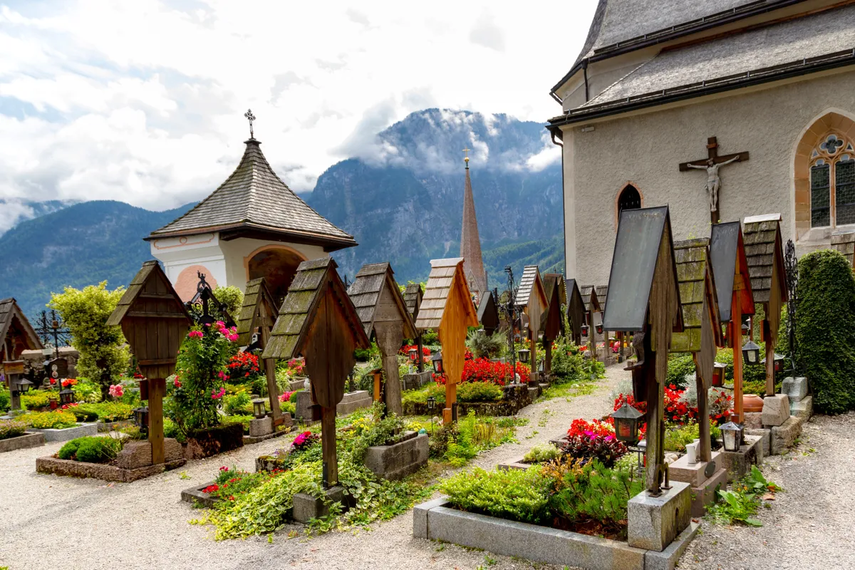 beautiful landscapes of hallstatt, Hallstatt is a village on Lake Hallstatt's western shore in Austria's mountainous Salzkammergut region
