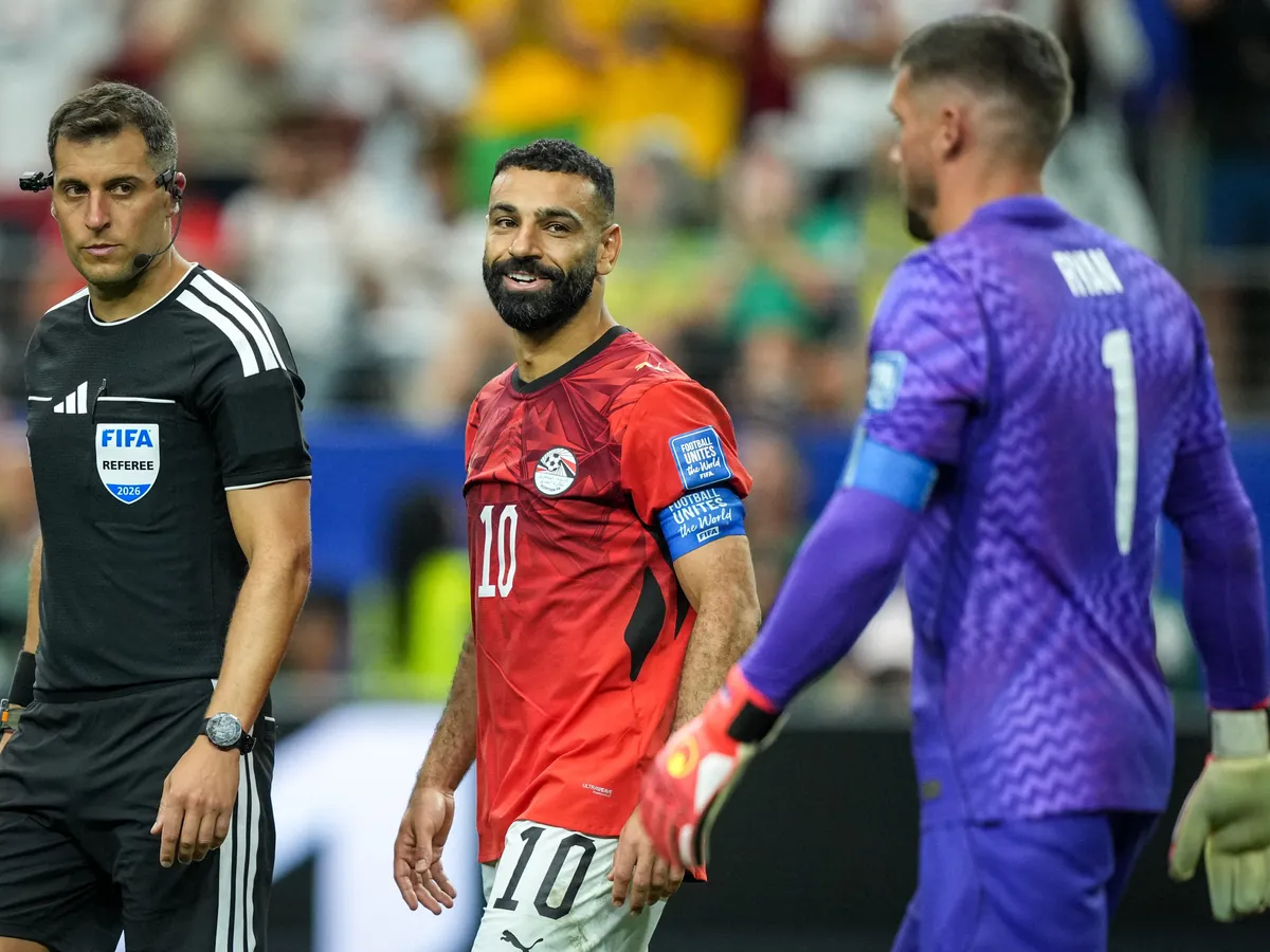 Mohamed Salah of Egypt during the FIFA World Cup USA 2026 Round of 32 match between Australia and Egypt at Dallas Stadium in Dallas, United States, on July 3, 2026. (Photo by Ayman Aref/NurPhoto) (Photo by Ayman Aref / NurPhoto via AFP)