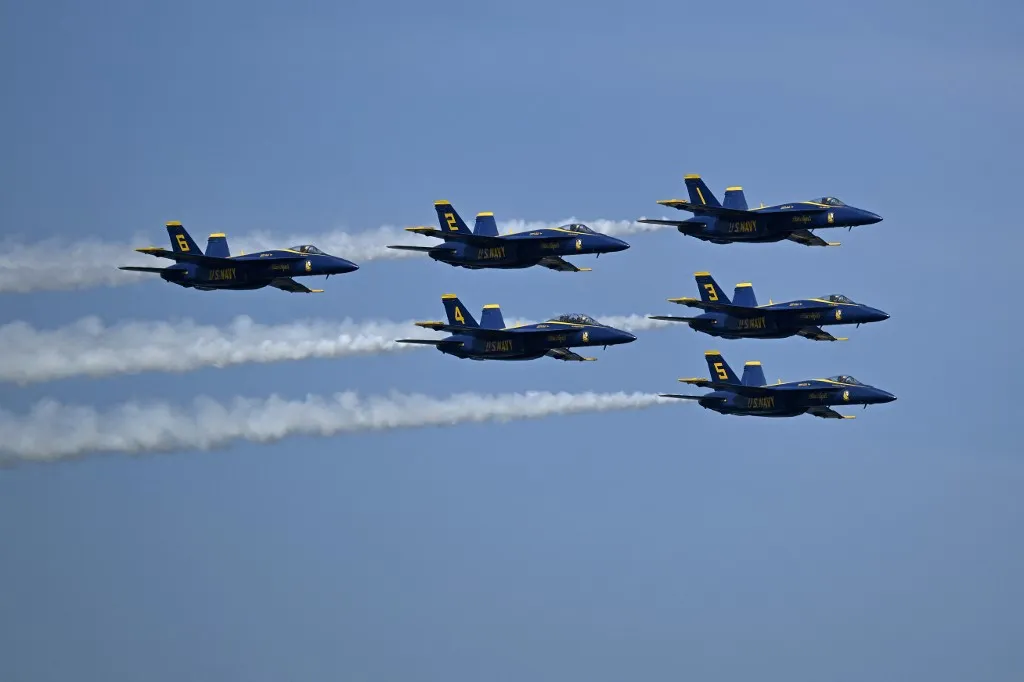 Blue Angels gépek a katonai parádén, július 4-én Képünk illusztráció Fotó: VINCENT ALBAN / GETTY IMAGES NORTH AMERICA
