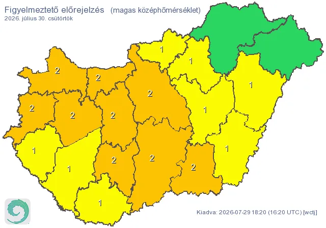 Több megyére is kiadták a riasztást.