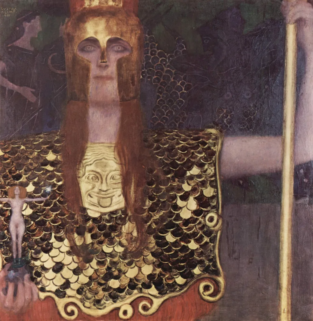 Az 1898-ban festett Pallasz Athéné, amely a korban oly divatos femme fatale-t, a végzet asszonyát ábrázolja.