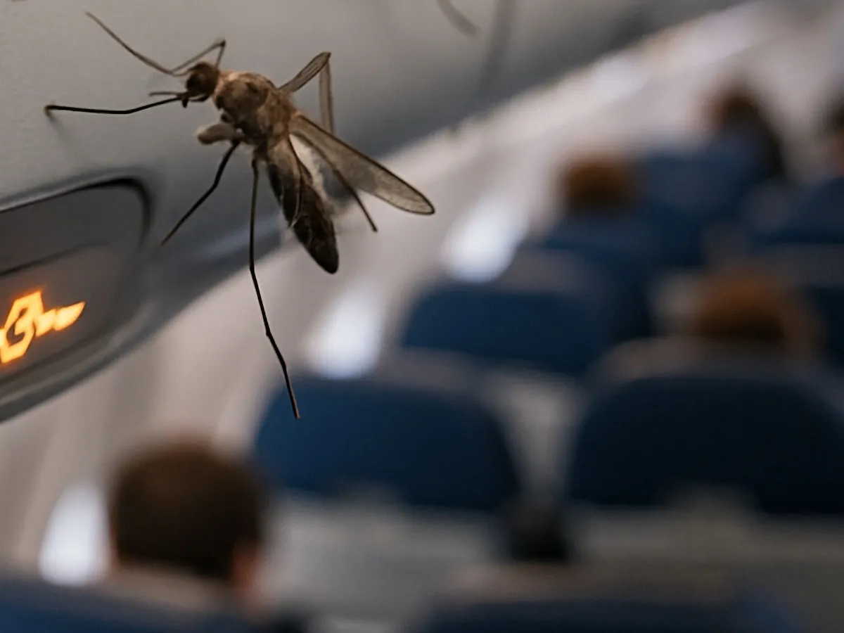 mosquitos on airplane board