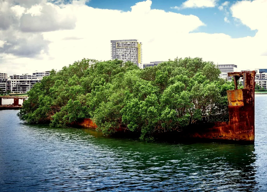 Az úszó mangrove-erdő (Homebush-öböl, Ausztrália)
