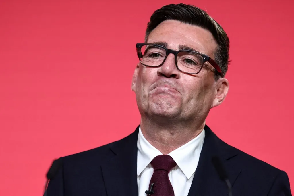 Andy Burnham speaks after being confirmed as the Labour Party's new leader and the country's next prime minister, during 'Labours Special Conference' in central London on July 17, 2026. (Photo by Henry NICHOLLS / POOL / AFP)