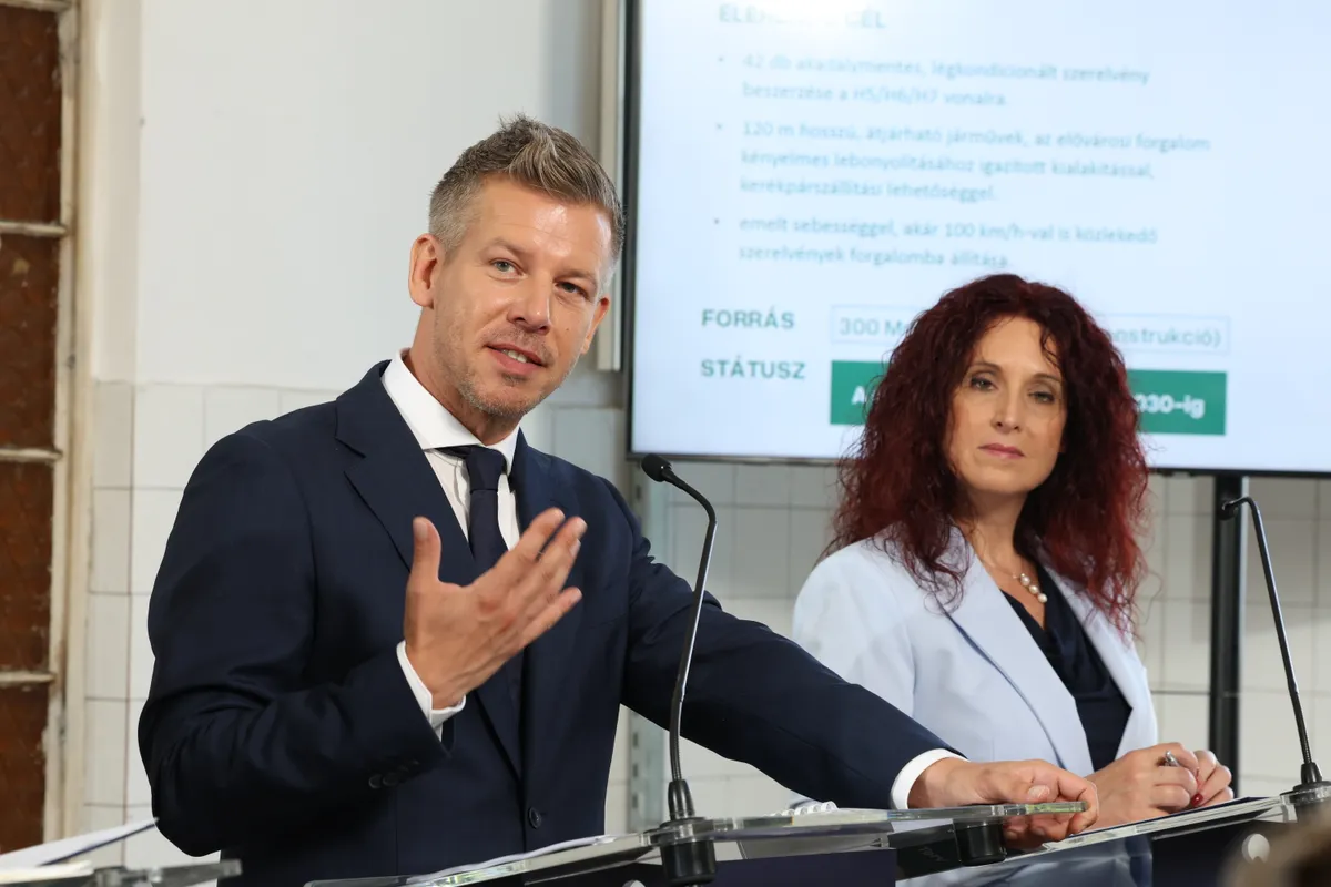 Baross Gábor Vasútfejlesztési Terv kapcsán tartott sajtótájékoztató, Magyar Péter, Vitézy Dávid, 2026.07.22
