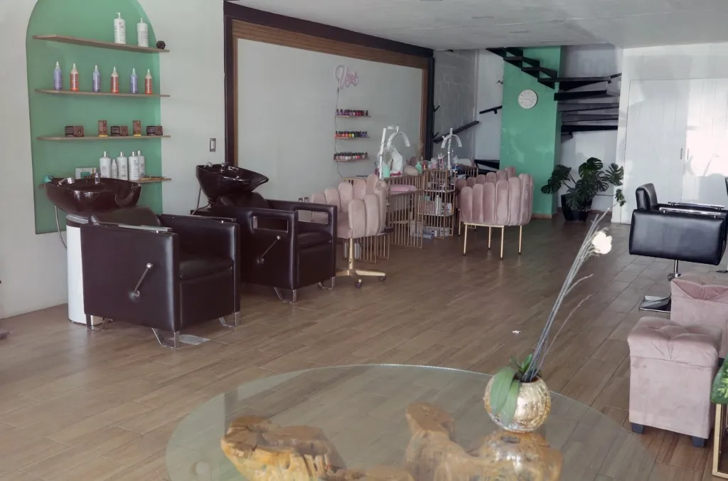 Interior view of the beauty salon where influencer Valeria Marquez (23) was murdered, in Zapopan, Jalisco State, Mexico on May 15, 2025. The 23-year-old's live streamed murder has shocked Mexico -- where killings and kidnappings are a daily occurrence -- and brought into sharp focus both its femicide epidemic and growing violence against influencers. (Photo by AFP)