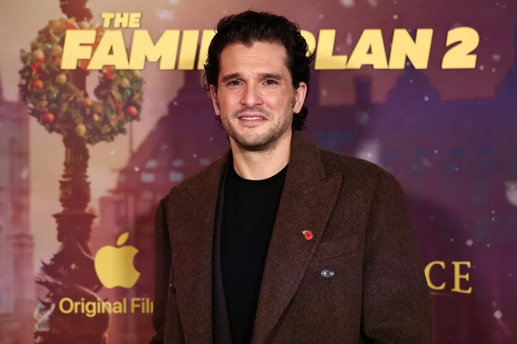 British actor Kit Harington poses on the red carpet on arrival to attend the world premiere for the film "The Family Plan 2" in London on November 11, 2025. (Photo by HENRY NICHOLLS / AFP)