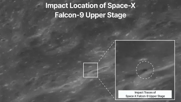 Itt vannak az első képek a kráterről, amelyet a SpaceX rakétája ütött a Holdba