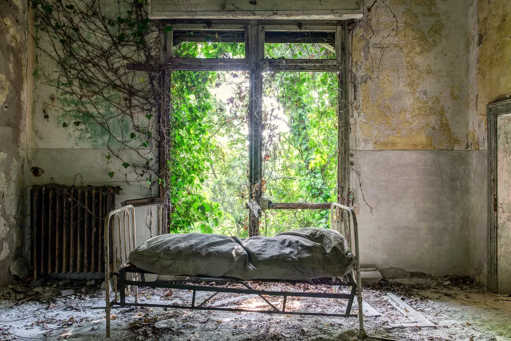 Elhagyatott ház Poveglia szigetén