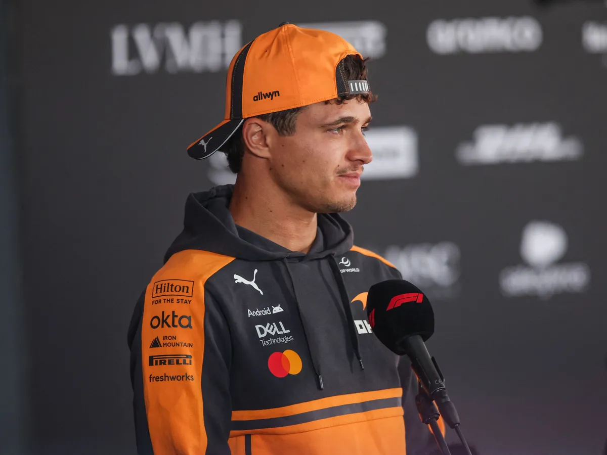 Lando Norris of the McLaren F1 Team during the Formula 1 AWS Hungarian Grand Prix at the Hungaroring Circuit in Budapest, Hungary, from July 23 to 26, 2026. (Photo by Gongora/NurPhoto) (Photo by Gongora / NurPhoto via AFP)