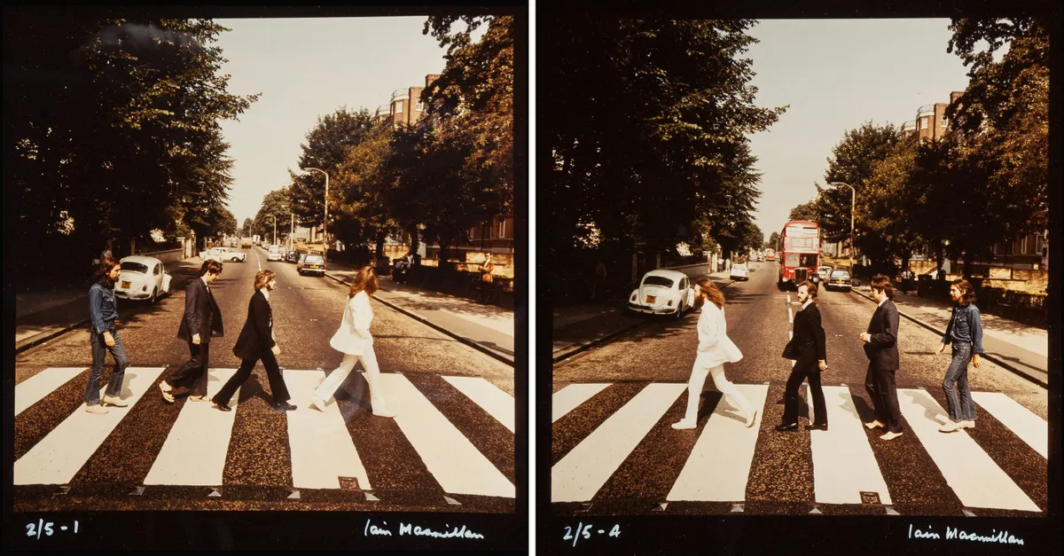 Ritka fotók: kettő a fel nem használt felvételek közül, amik az Abbey Road zebráján készültek a Beatles tagjairól