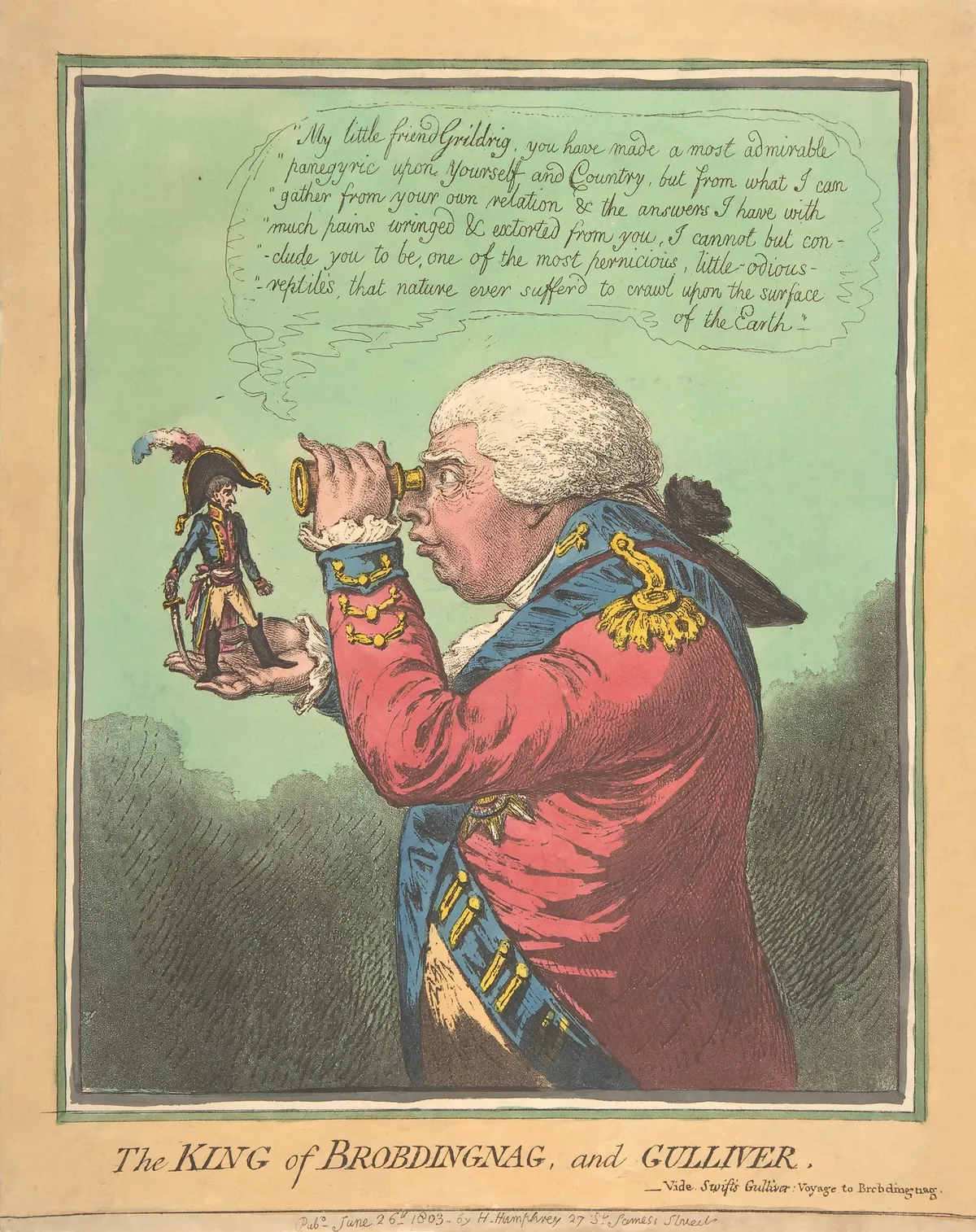 Karikatúra III. György brit királyról.