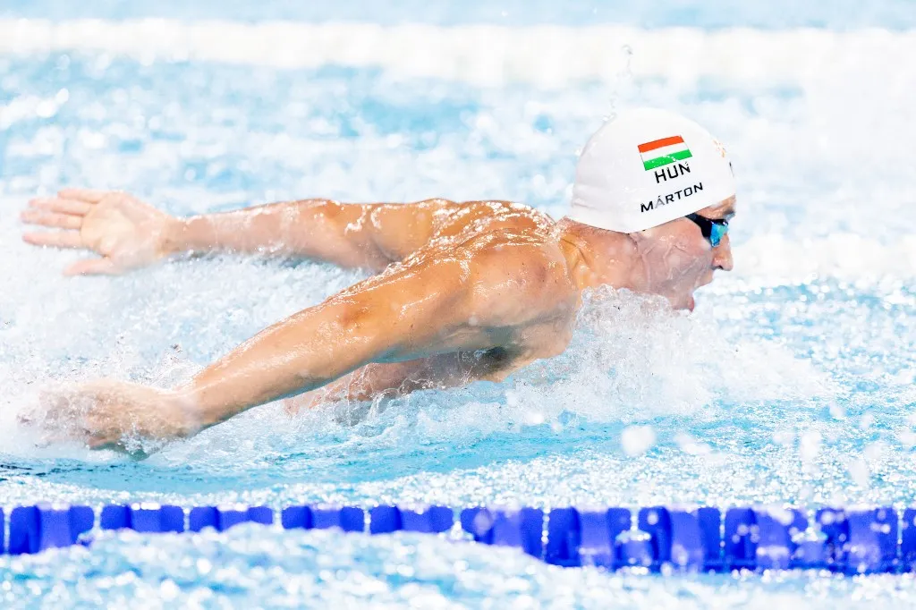Richard Marton during European Aquatics Championships Swimming Day 5 in Paris, France, on August 14, 2026 (Photo by Foto Olimpik/NurPhoto) (Photo by Foto Olimpik / NurPhoto via AFP)