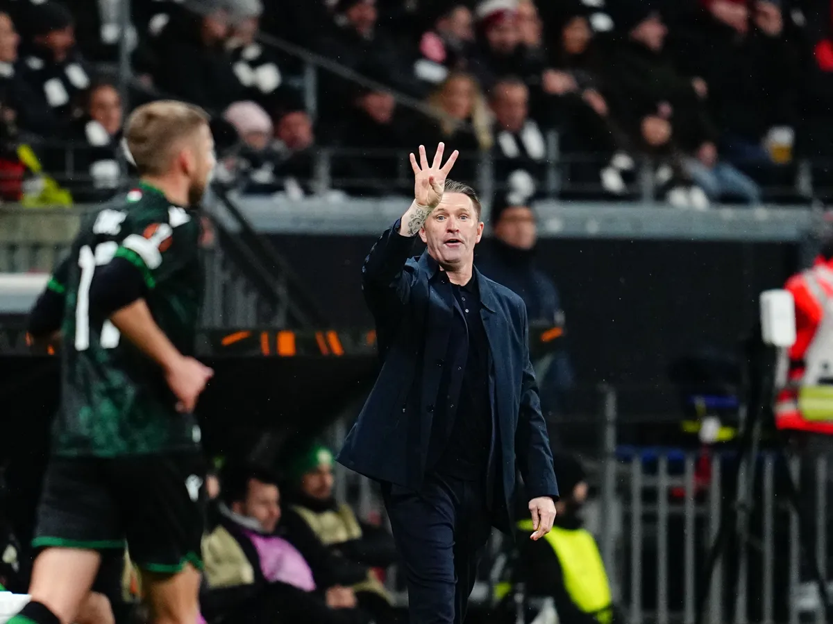 Zsombor Gruber (Ferencvaarosi TC)  /ag/ during the Europa League match between Eintracht Frankfurt and Ferencvaros in Deutsche Bank Park, Frankfurt, Germany on January23 2025. (Photo by Ulrik Pedersen/NurPhoto) (Photo by Ulrik Pedersen / NurPhoto via AFP)