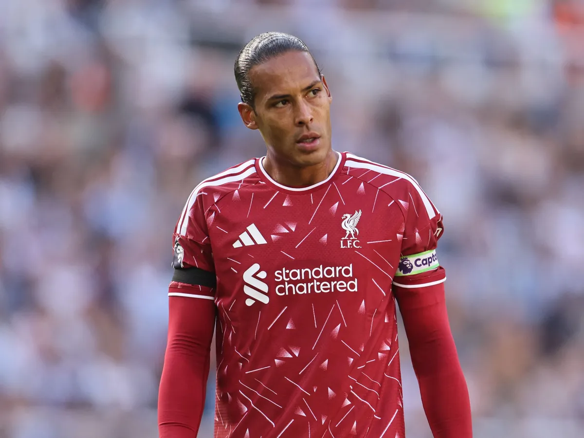 Virgil van Dijk of Liverpool during the Premier League match between Newcastle United and Liverpool at St. James's Park in Newcastle, on August 23, 2026. (Photo by Michael Driver/MI News/NurPhoto) (Photo by MI News / NurPhoto via AFP)
