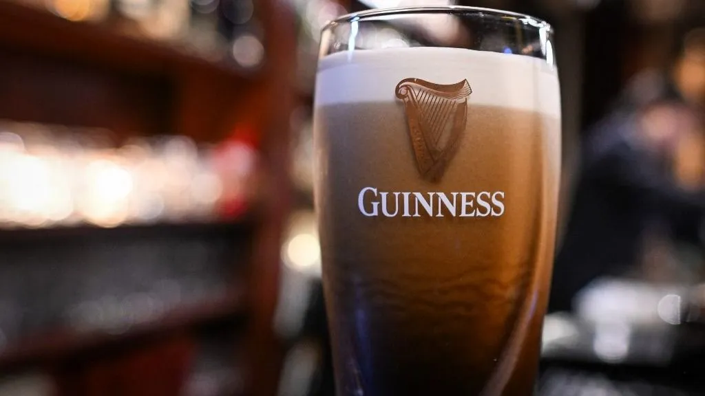 NAGASAKI, JAPAN - APRIL 22:
A close-up view captures the iconic 'surge and settle' of a freshly poured pint of Guinness stout at the Irish Pub Nagasaki in Nagasaki, Nagasaki Prefecture, Japan, on April 22, 2026. (Photo by Artur Widak/NurPhoto) (Photo by Artur Widak / NurPhoto via AFP)