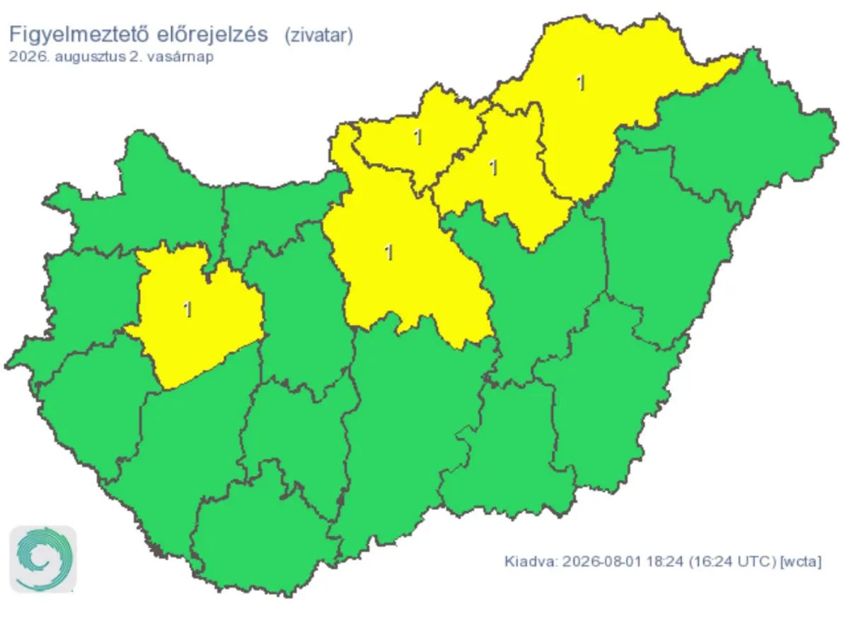 Zivatarokkal érkezik a vasárnap, mégsem enyhül az időjárás