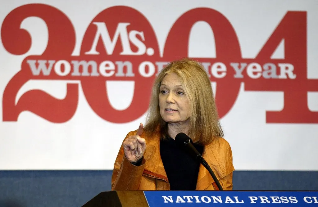 (FILES) Gloria Steinem, Co-founding Editor of Ms. Magazine delivers remarks 06 December 2004 during an awards breakfast for the winners of the Ms. Magazine 2004 Woman of the Year at the National Press Club in ashington, DC. US journalist and feminist icon Gloria Steinem has died, her foundation said in a statement on September 3, 2026. She was 92. "Yesterday, Gloria Steinem passed away peacefully at her home in New York City, surrounded by some of the many who loved her," Gloria's Foundation said in a statement posted on Instagram, without specifying the cause of death. (Photo by Paul J. RICHARDS / AFP)